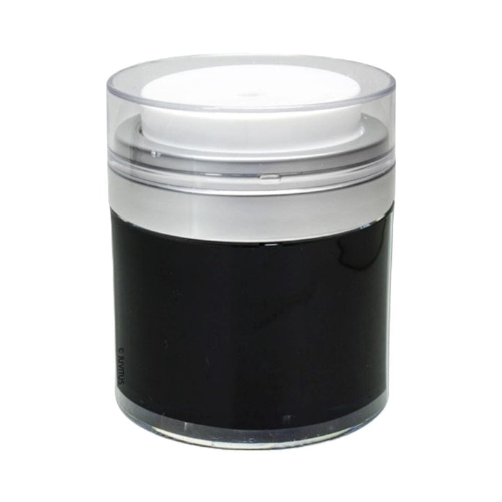 Black Airless Jar - Clear Cap – Matte Silver Collar (From Noir Collection)