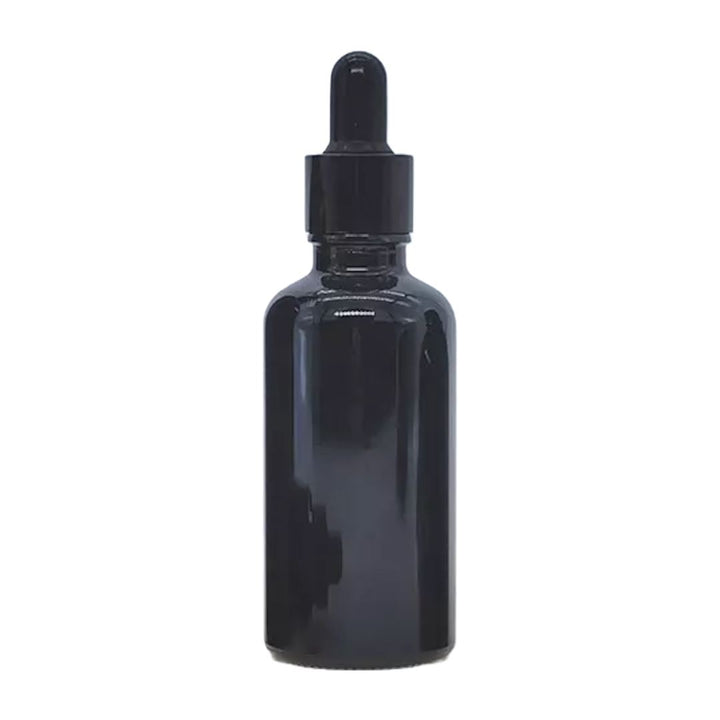 Black Glass Boston Round Bottles with Black Glass Dropper (Unscented)
