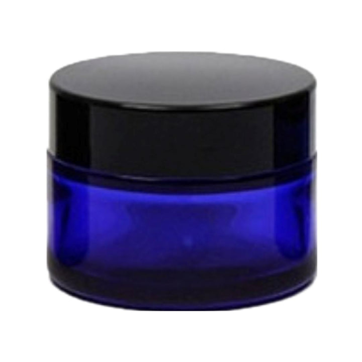 Cobalt Blue Glass Jar with Black Cap (Unscented)