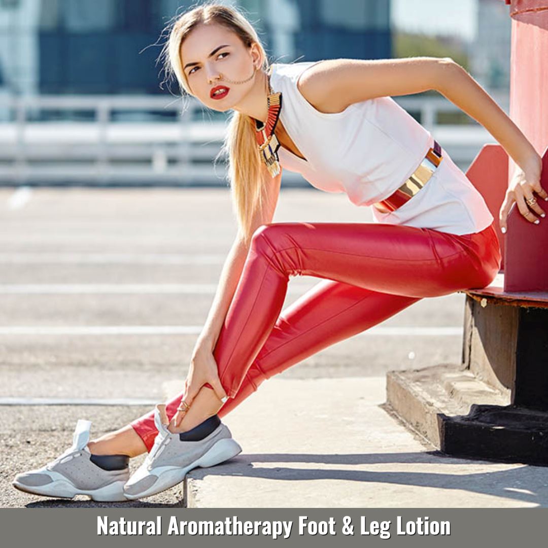 Natural Aromatherapy Foot & Leg Lotion With Peppermint + Eucalyptus + Rosemary