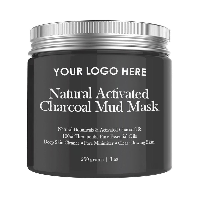 Natural Mud Mask With Activated Charcoal- Private Label- With Tea Tree Oil- Top Amazon Seller - Medidermlab