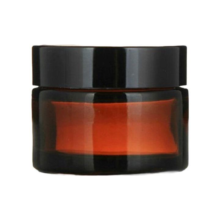 Amber Glass Jar - Black Cap