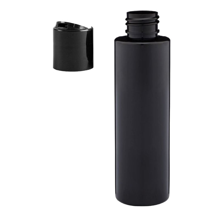 Black Plastic Bottle With Black Disc Cap