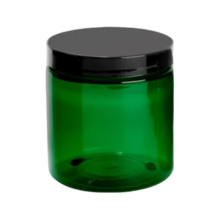Green Plastic Jar With Black Cap