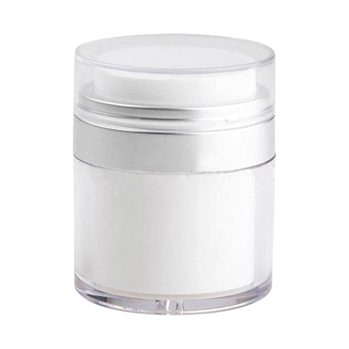 White Airless Jar - Clear Cap - Matte Silver Collar (From Everest Collection)