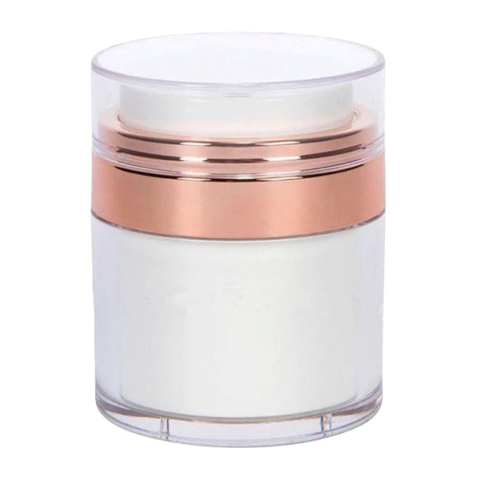 White Airless Jar - Clear Cap - Rose Gold Collar (From Rose Gold Collection)