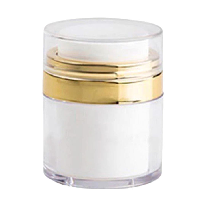 White Airless Jar -  Clear Cap - Shiny Gold Collar (From Gold Rush Collection)