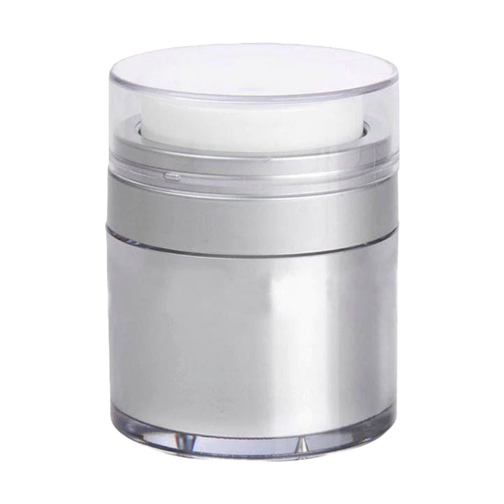 Platinum Airless Jar - Clear Cap – Matte Silver Collar (From Diamond Collection)