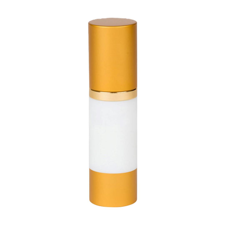 White Airless Bottle – Gold Cap (From Gold Rush Collection)