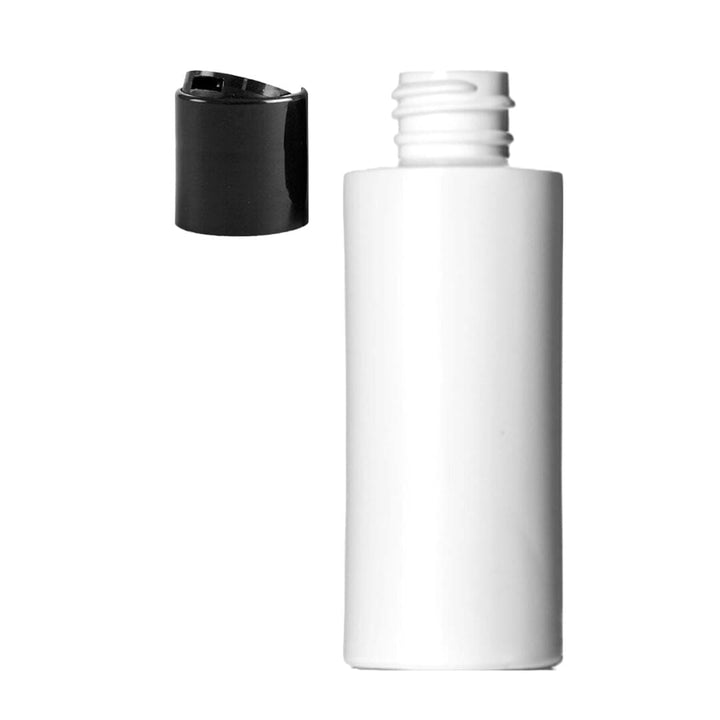 Cylinder Round HDPE White Bottle With Black Disc Cap