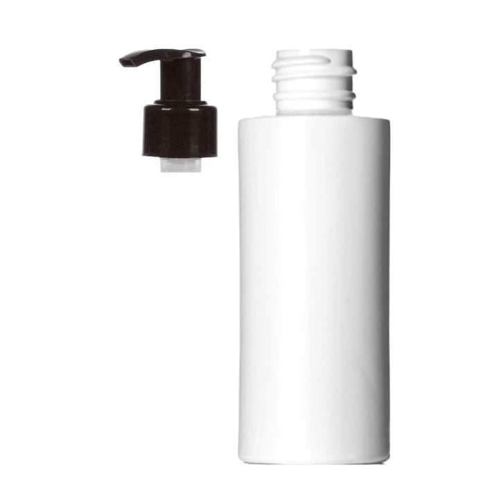 Cylinder Round HDPE White Bottle With Black Pump