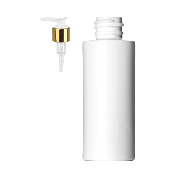 White Plastic Bottle With Gold Pump