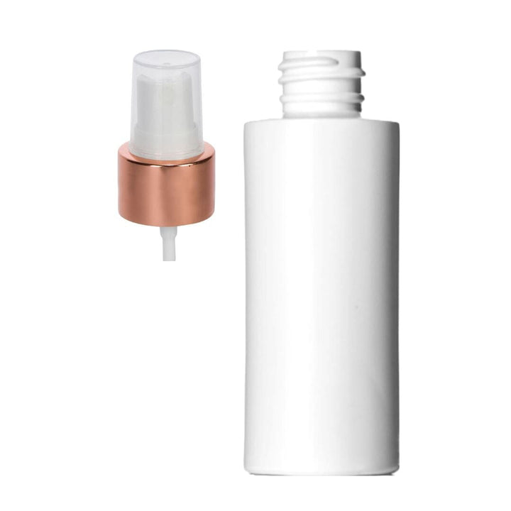 Cylinder Round HDPE White Bottle With Rose Gold Sprayer
