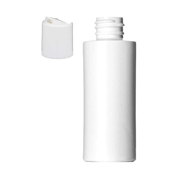 Cylinder Round HDPE White Bottle With White Disc Cap