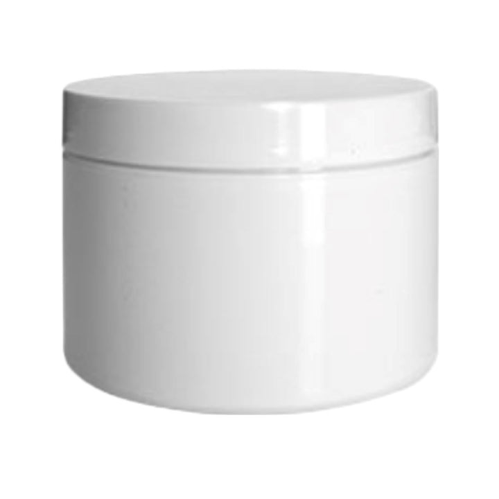 White Plastic Double Wall Jar with White Cap (Designer Woody)