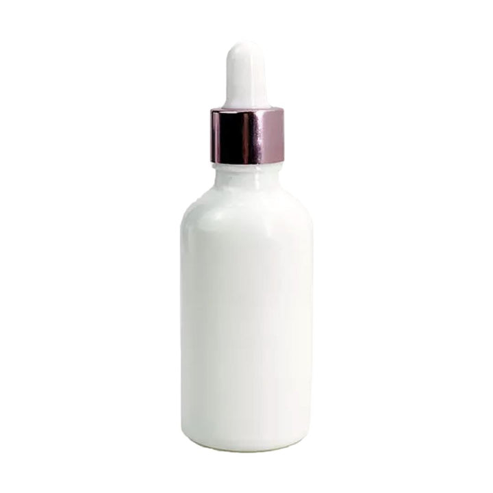 White Glass Round Bottles with Rose Gold Dropper (From Rose Gold Collection) - (Un-scented)