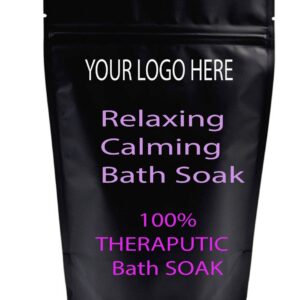Natural Relaxing Calming Bath Salt Soak With Lavender + Sweet Orange + Frankincense + Cedarwood Essential Oil - Image 1